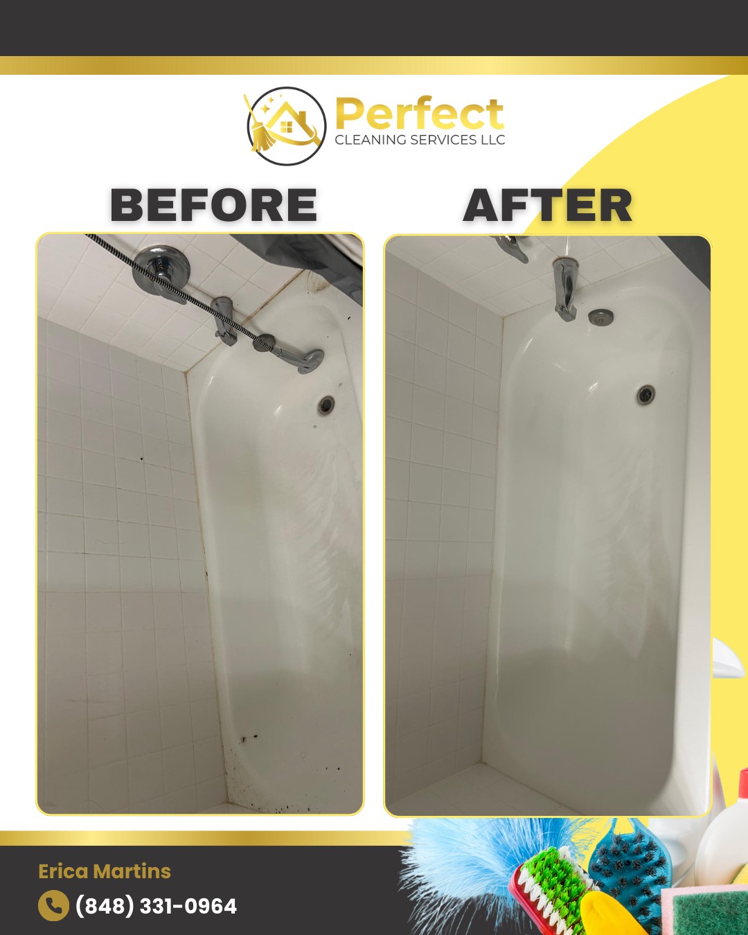 Before and after cleaning transformation